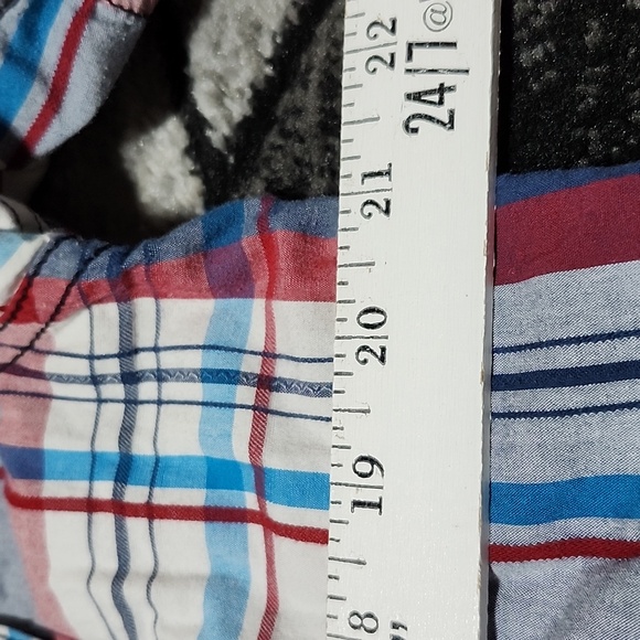 BKE PLAID SLIM FIT PEARL SNAP-BUTTON SHORT SLEEVE BUTTON-DOWN SHIRT LARGE - Picture 8 of 13